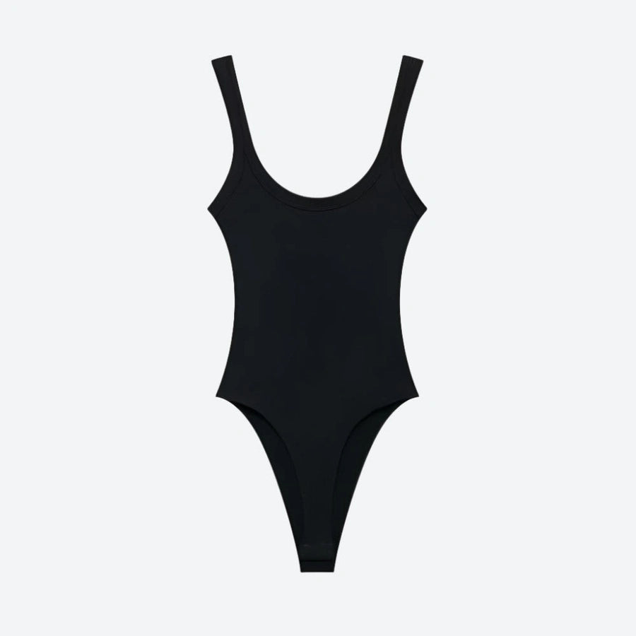 Sleeveless Scoop-Neck Stretchy Knit Bodysuits