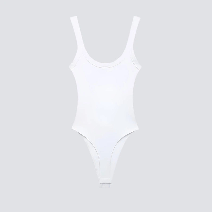 Sleeveless Scoop-Neck Stretchy Knit Bodysuits