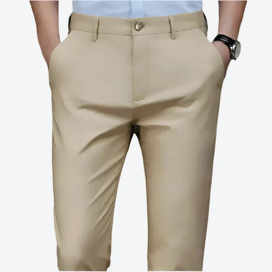 Slim-Fit Classic Buttoned Dress Pants