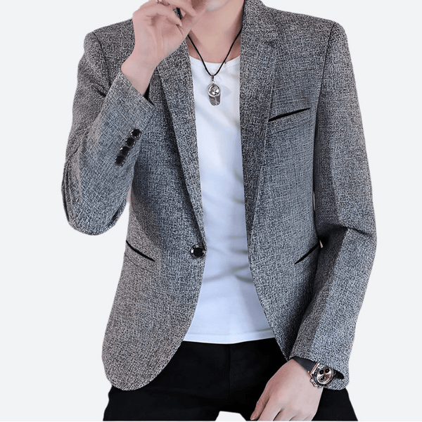 Slim-Fit Textured One-Button Blazers