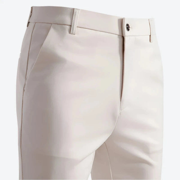 Smart Slim-Fit Buttoned Waist Dress Pants