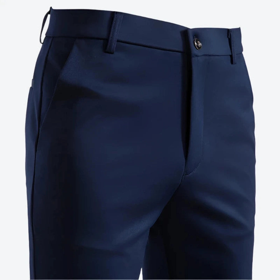 Smart Slim-Fit Buttoned Waist Dress Pants