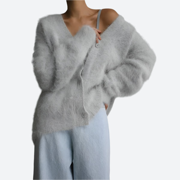 Soft Fluffy Button-Up Knit Cardigans