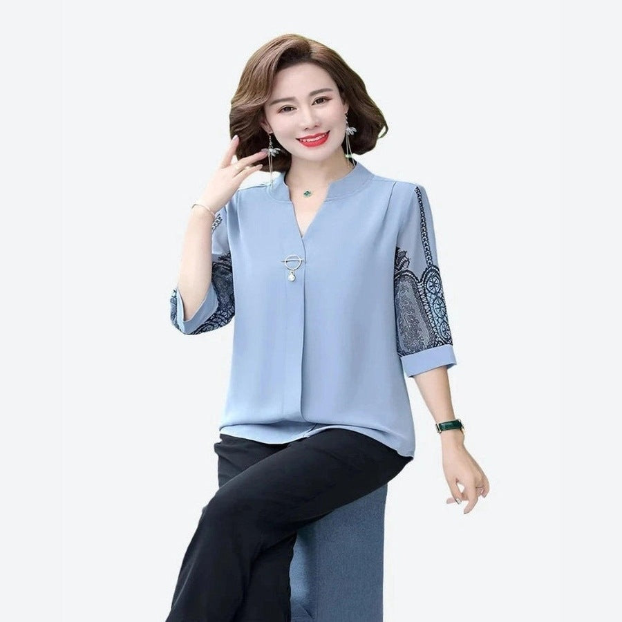 Sophisticated Lace Sleeve Office Blouses