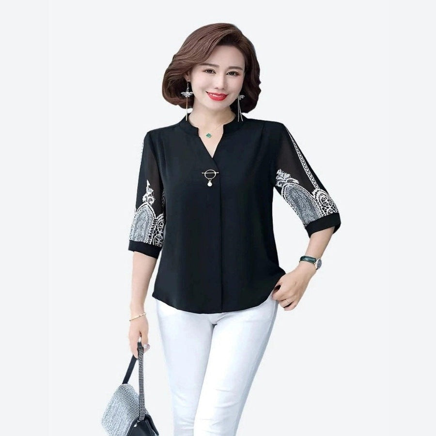 Sophisticated Lace Sleeve Office Blouses