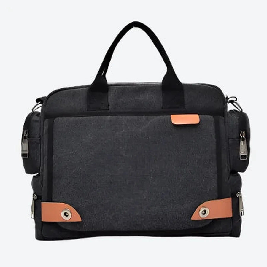 Spacious Canvas Travel Duffel Bag with Zippers