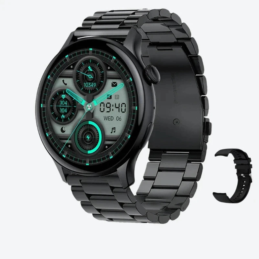 Steel Band Health Tracking Smartwatches