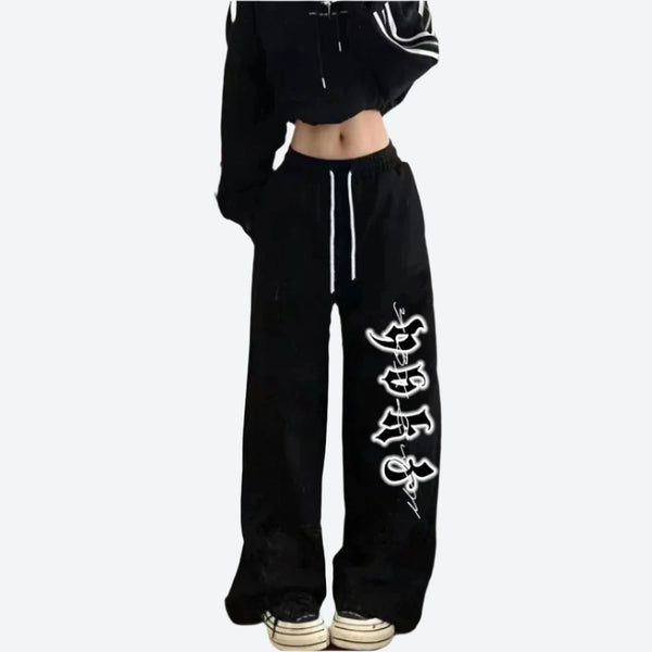 Streetwear Graphic Wide-Leg Joggers