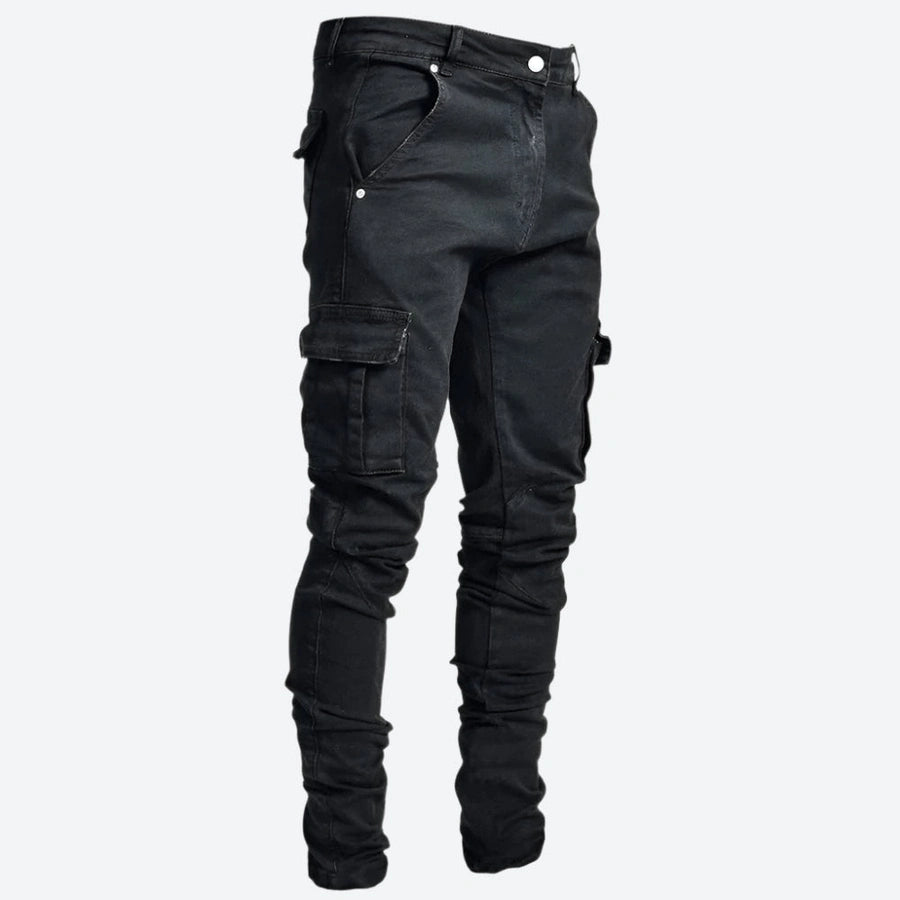 Stretch Fit Cargo Denim Pants