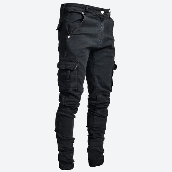 Stretch Fit Cargo Denim Pants