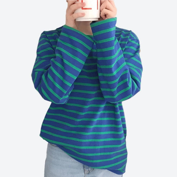 Striped Long-Sleeve Relaxed-Fit T-Shirts