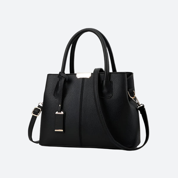 Structured Faux Leather Work Tote Bags