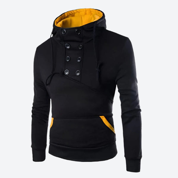 Stylish Buttoned Pullover Hooded Sweatshirts