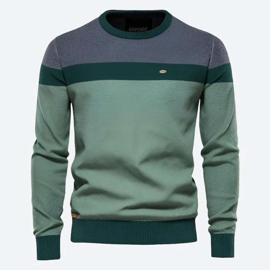 Stylish Knit Texture Crewneck Sweaters