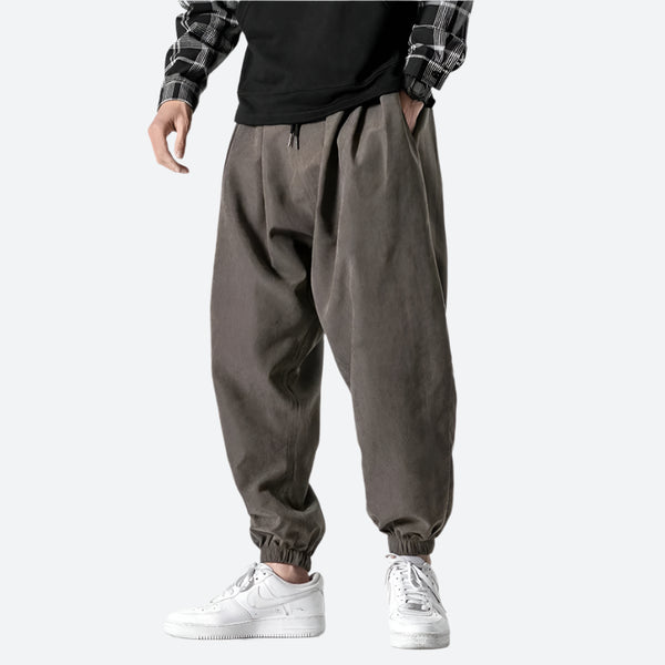 Tapered Baggy Elastic-Cuff Cargo Pants