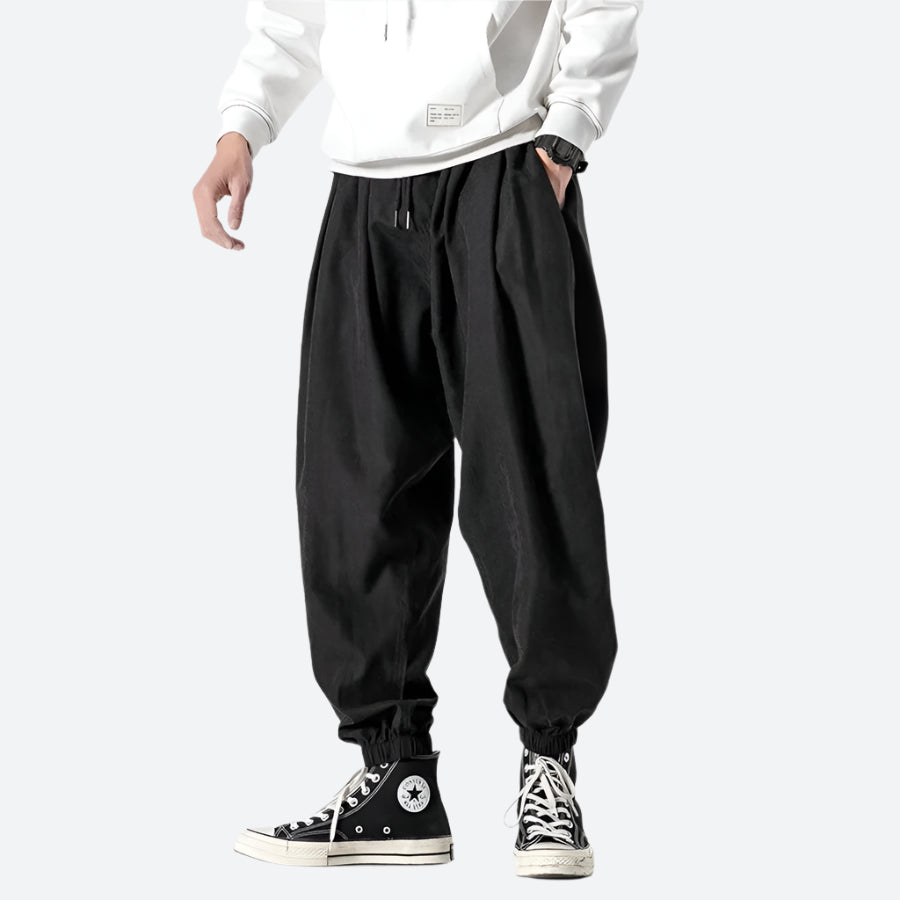 Tapered Baggy Elastic-Cuff Cargo Pants