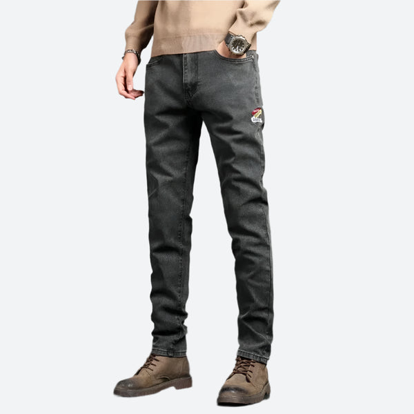 Tapered Stretch Washed Denim Jeans