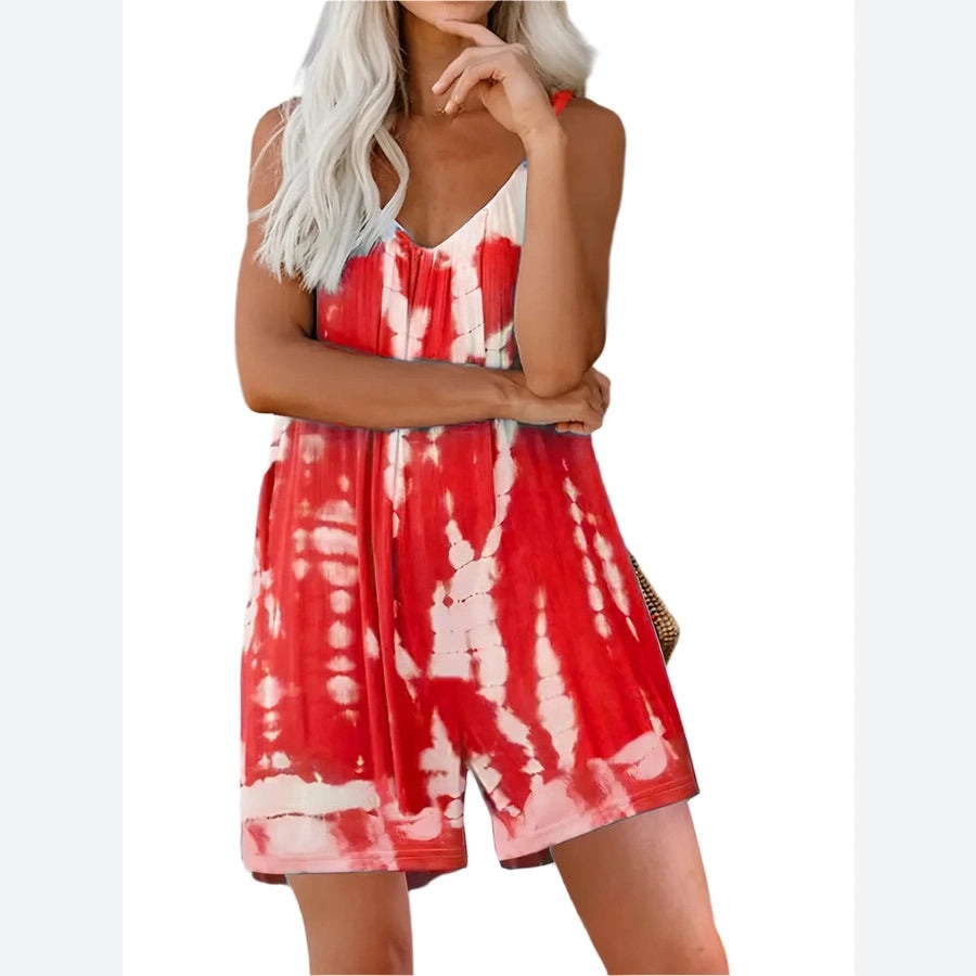 Tie-Dye Sleeveless Relaxed Fit Rompers