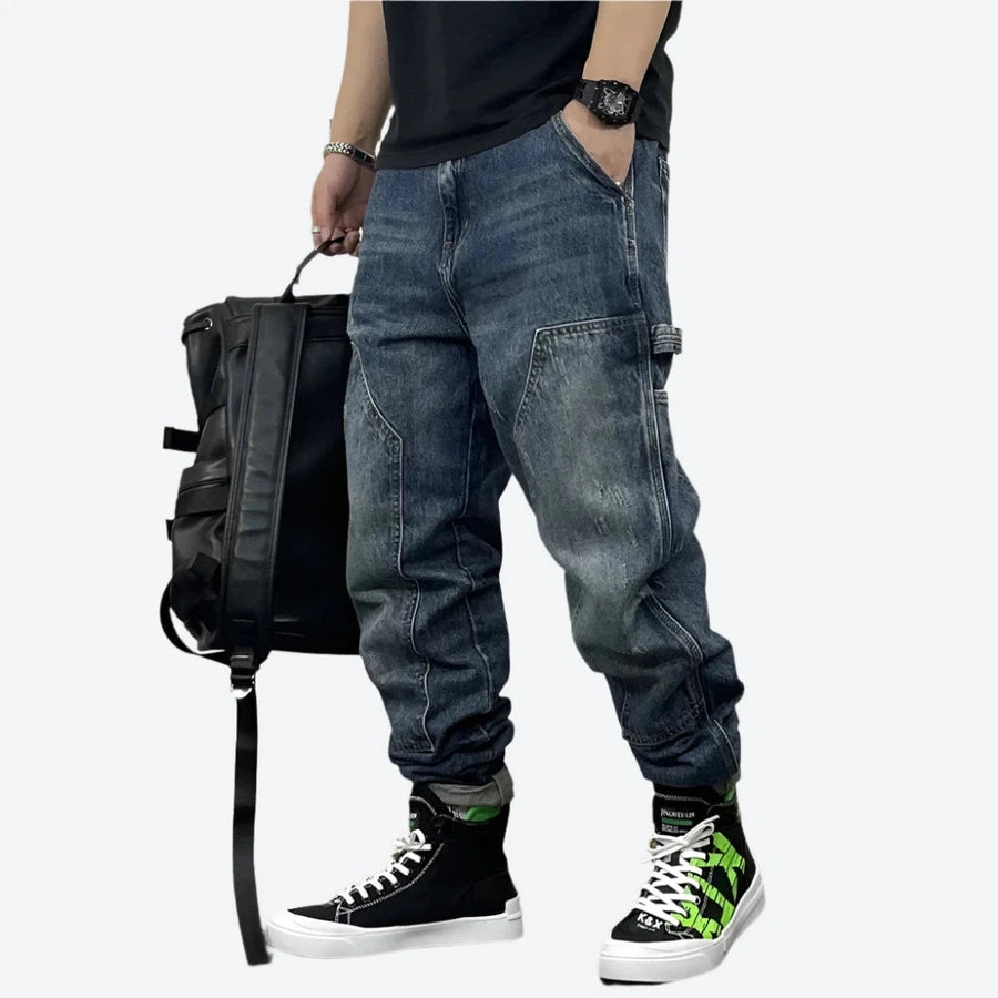 Vintage Loose Fit Cargo Denim Jeans