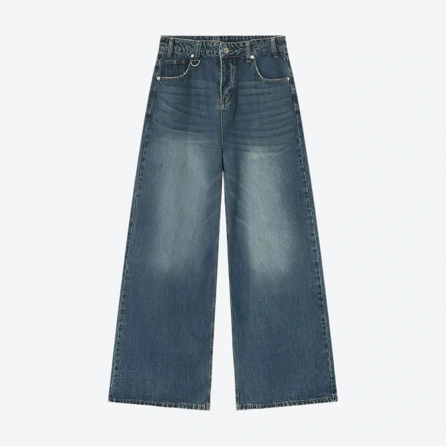 Vintage Wide-Leg High-Waist Denim Jeans