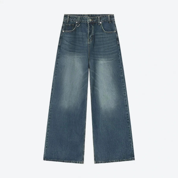 Vintage Wide-Leg High-Waist Denim Jeans