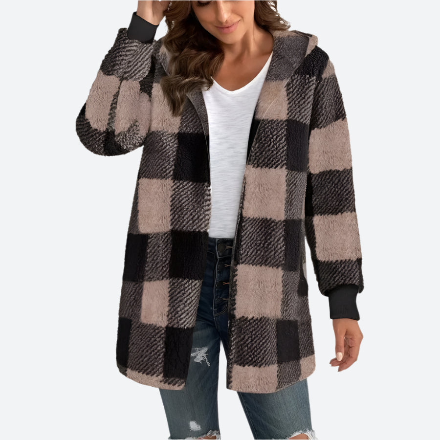 Warm Hooded Fuzzy Sherpa Jacket Coats