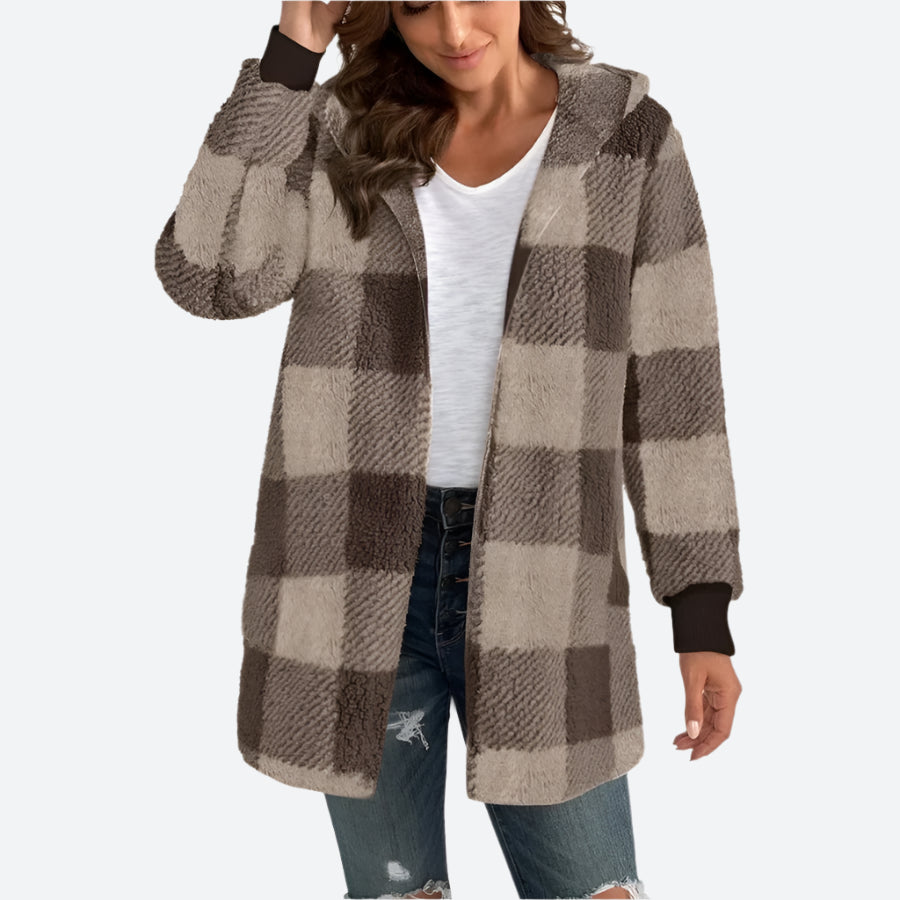 Warm Hooded Fuzzy Sherpa Jacket Coats