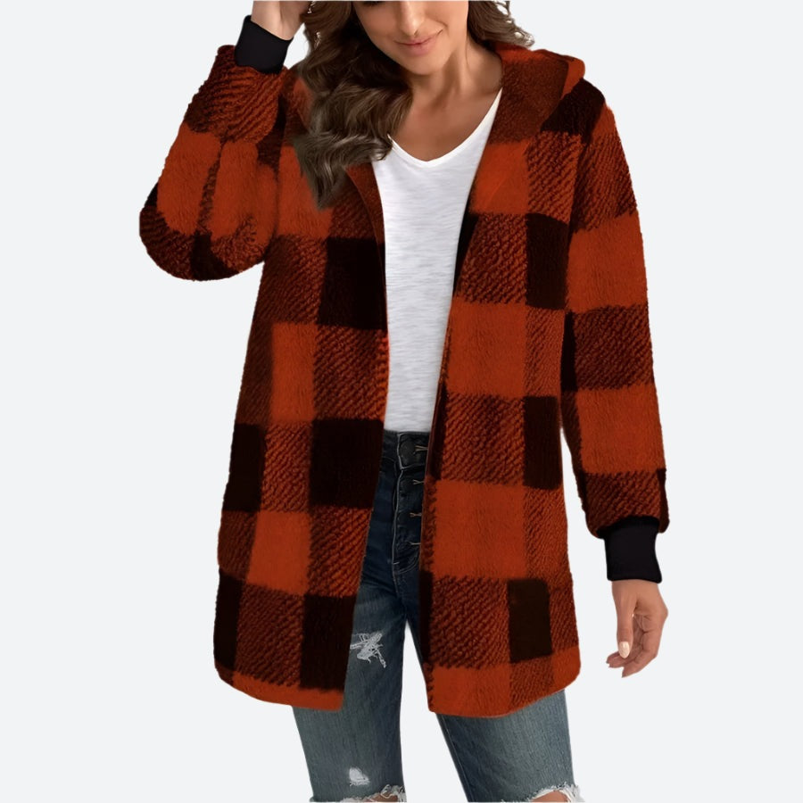 Warm Hooded Fuzzy Sherpa Jacket Coats