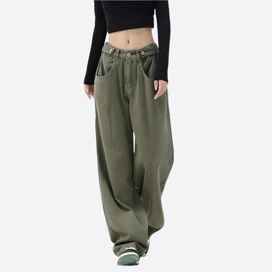 Wide Leg High Waist Casual Pants