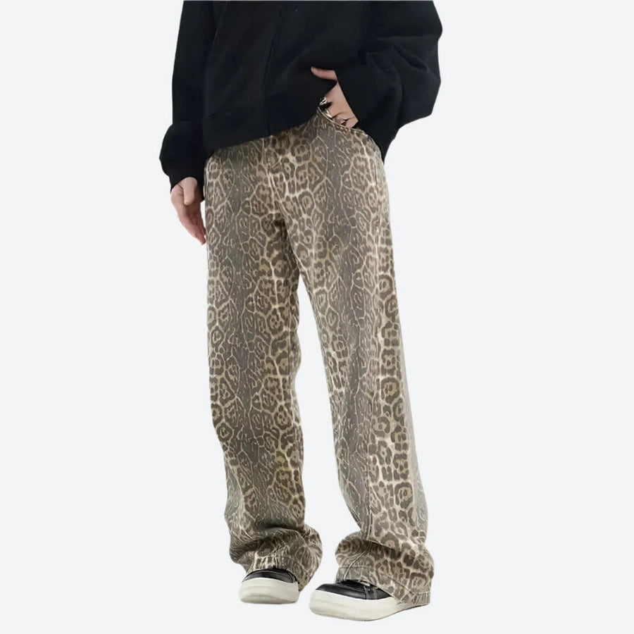 Wide-Leg Printed Casual Lounge Pants