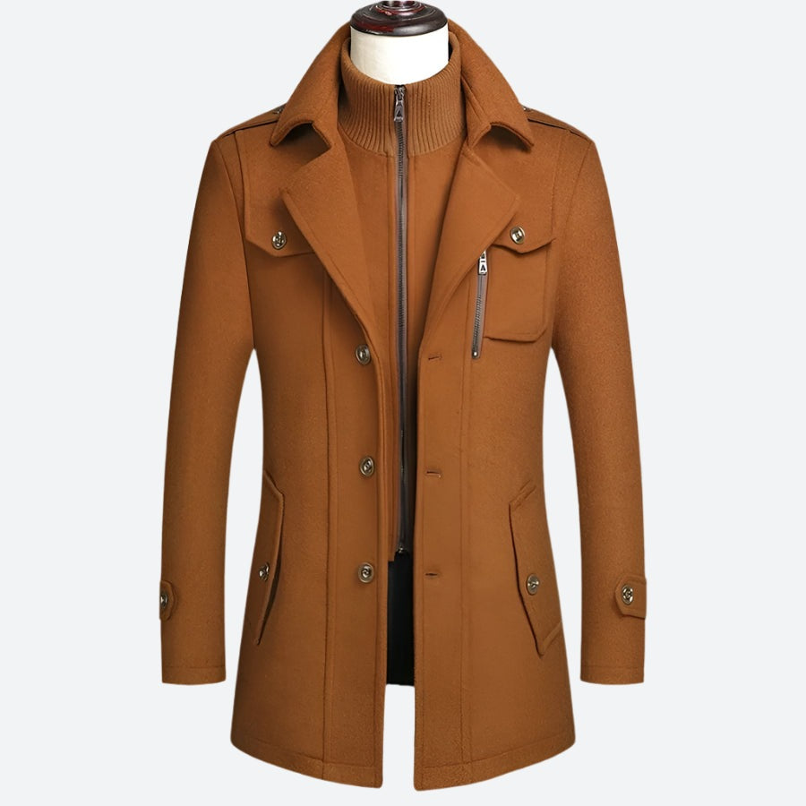 Wool-Blend Button-Up Winter Coats