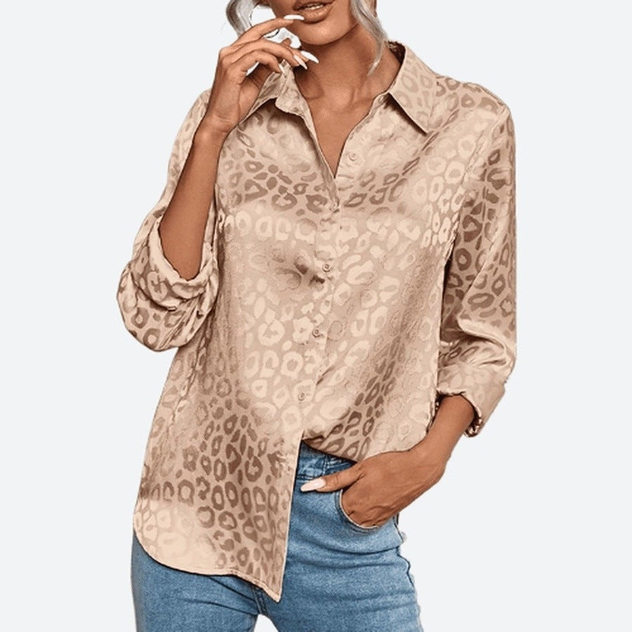 Elegant Long-Sleeve Satin Button Shirts