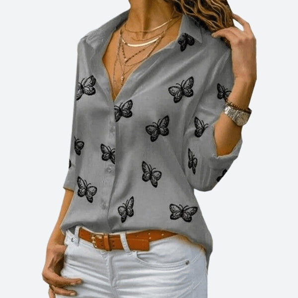 Loose Butterfly Printed Shirts
