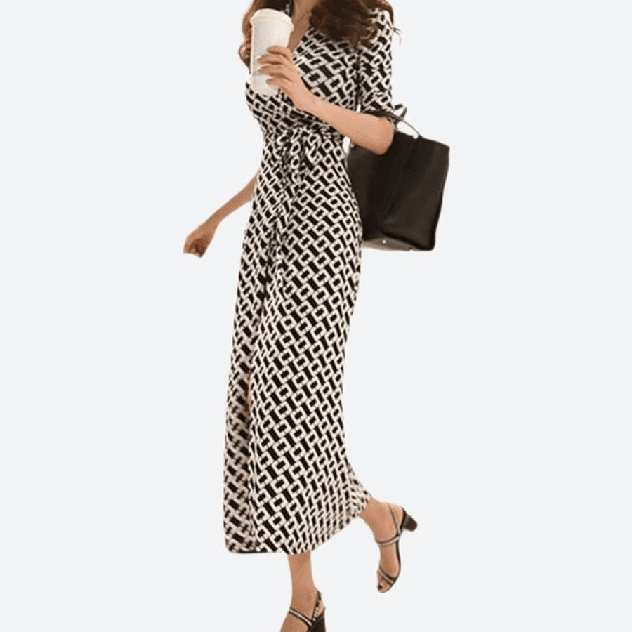 Stylish Three-Quarter Sleeve Wrap Dresses
