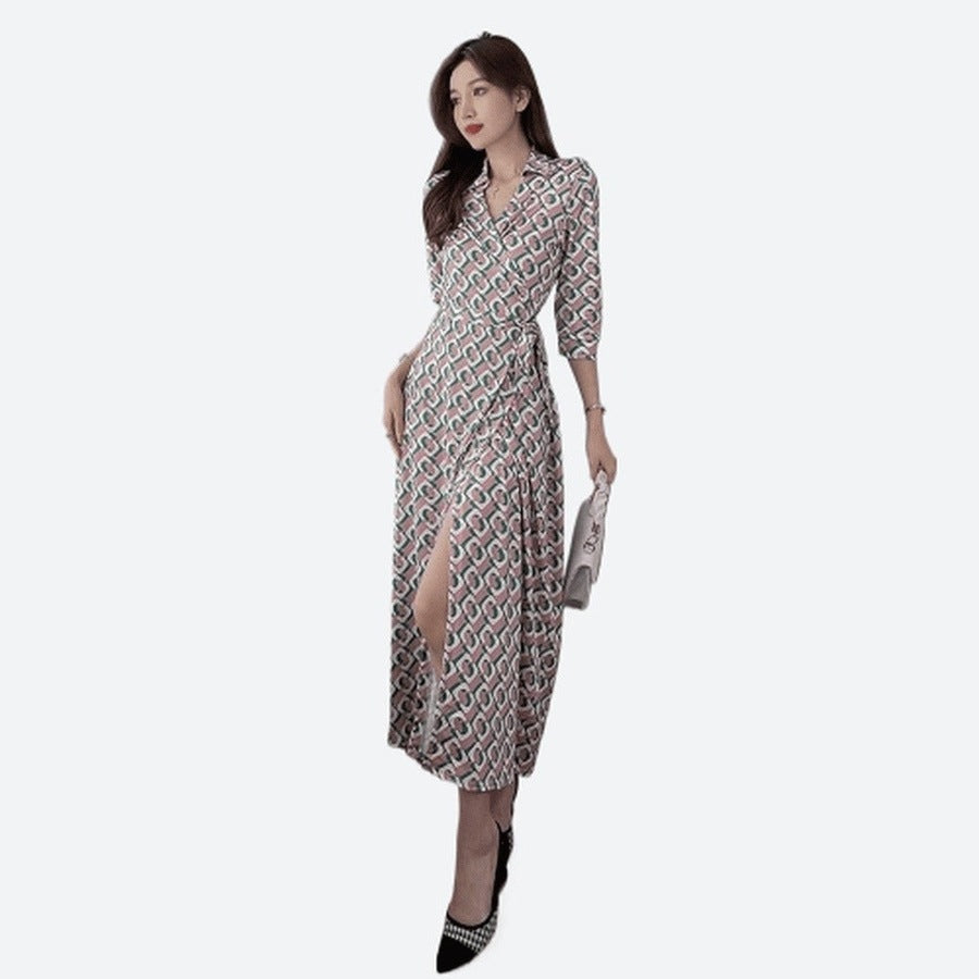 Stylish Three-Quarter Sleeve Wrap Dresses