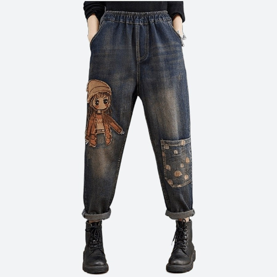 Trendy Comfortable Elastic Waist Jeans