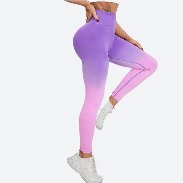 Trendy Gradient High-Waist Workout Leggings
