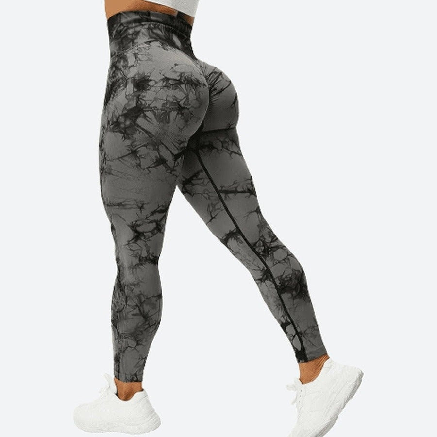 Trendy High-Waist Tie-Dye Leggings