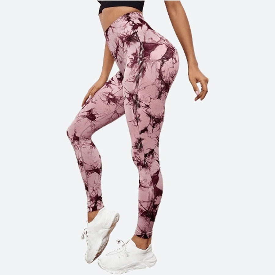 Trendy High-Waist Tie-Dye Leggings