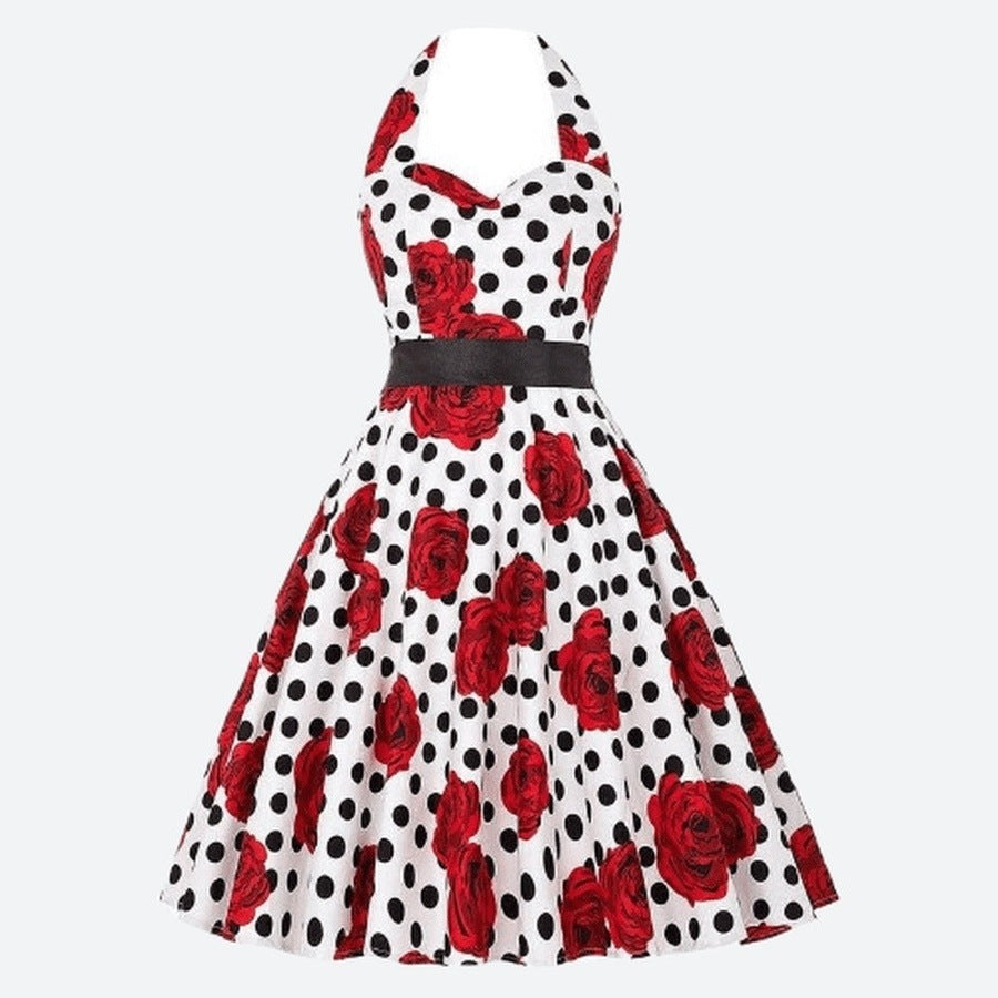 Vintage Polka Dot Halter Dresses