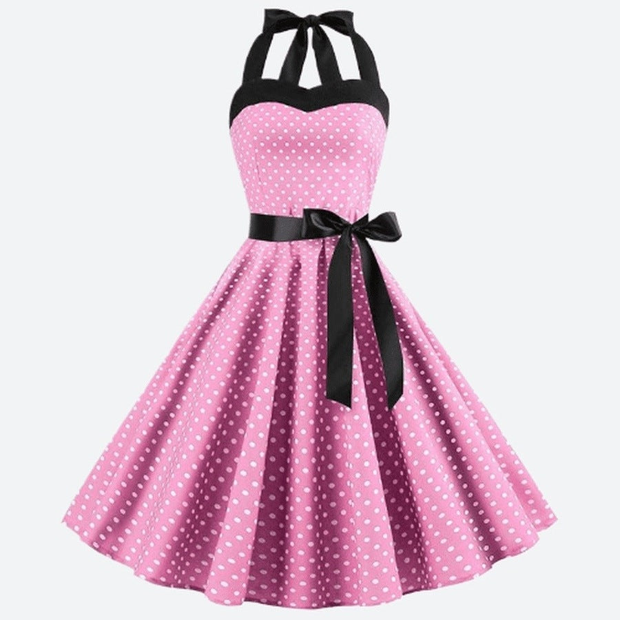 Vintage Polka Dot Halter Dresses